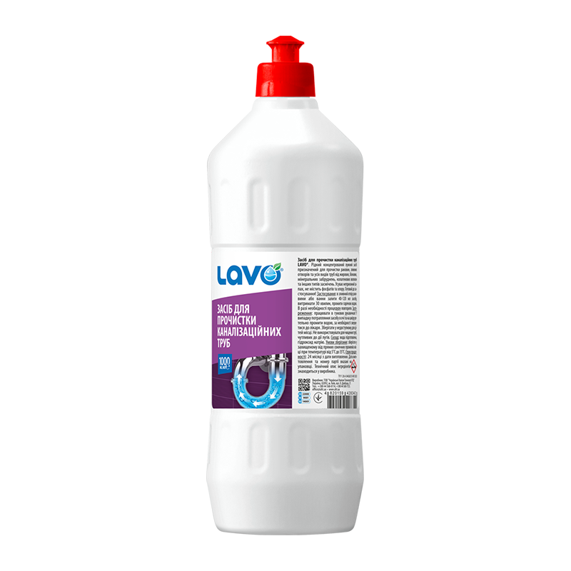 Засіб для прочистки каналізаційних труб LAVO®, пл. 1000 мл